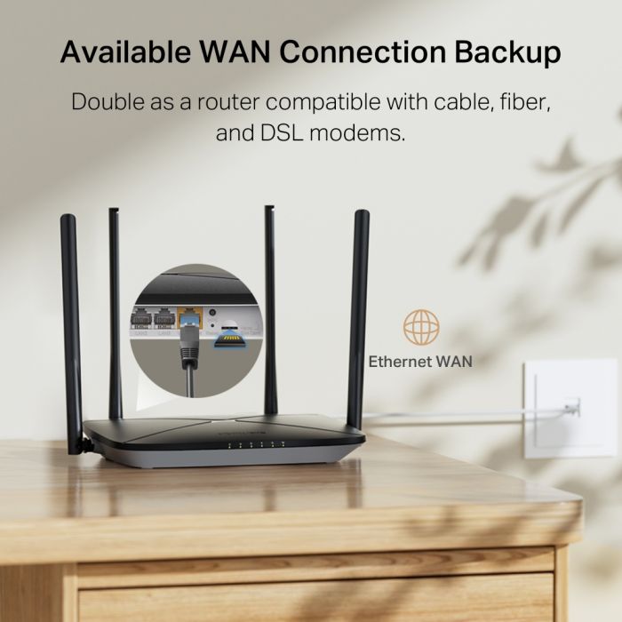Маршрутизатор MERCUSYS MB115-4G N300, 4G/LTE, 3xFE LAN, 1xFE WAN