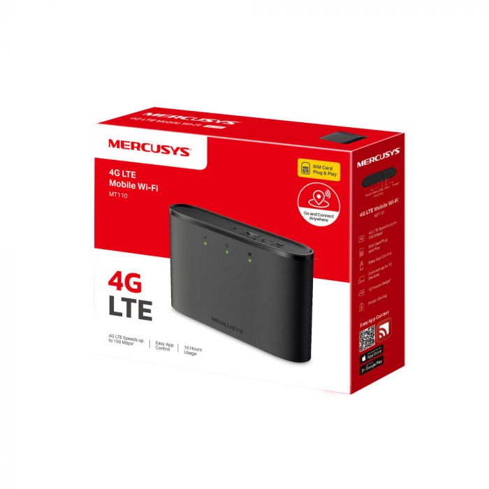 Мобільний Маршрутизатор MERCUSYS MT110 N150, 4G/LTE, 2200мА*год