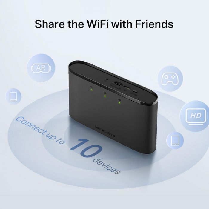 Мобільний Маршрутизатор MERCUSYS MT110 N150, 4G/LTE, 2200мА*год