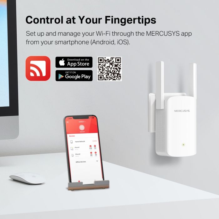 Розширювач покриття WiFi MERCUSYS ME60X AX1500, 1хGE LAN