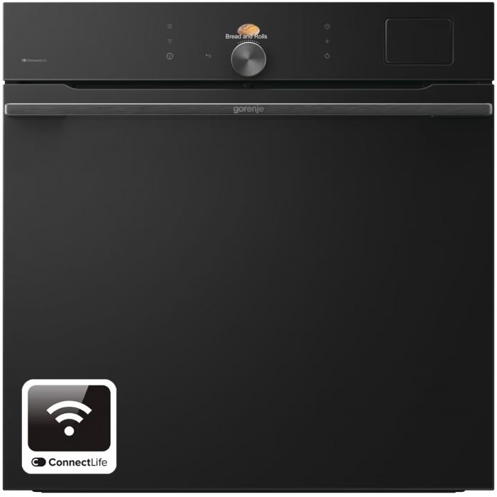 Духова шафа Gorenje електрична, 77л, A+, пара, дисплей, піроліз, готув. на різн рівнях, чорний