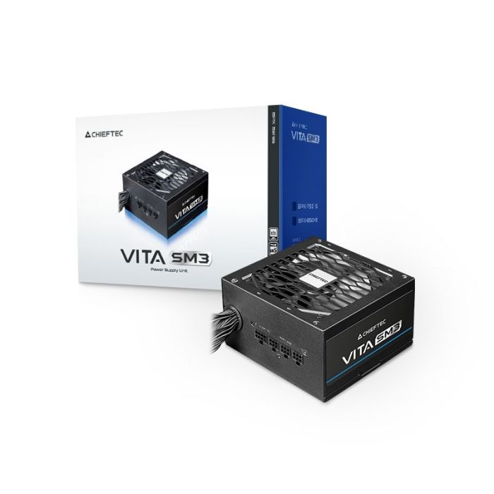 Блок живлення CHIEFTEC Vita SM3  (650W), >85%, 80+ Bronze, 120мм, 1xMB 24pin(20+4), 2xCPU 8pin(4+4), 3xMolex, 6xSATA, 2xPCIe 8pin(6+2), 1xPCIe GEN5 16pin, Modular