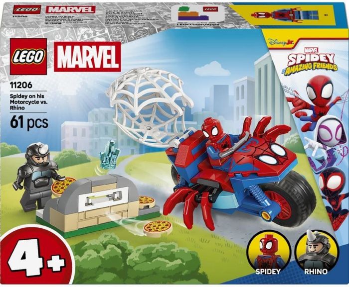 Конструктор LEGO Spidey Павук на мотоциклі проти Носорога