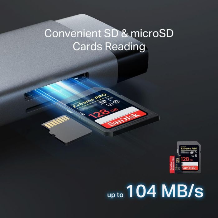Хаб USB TP-LINK UH9120C USB-C > 3xUSB3.0/1xUSB-C/xHDMI/1xRJ45/1xSD/1xmicroSD/1xPD 100Wh