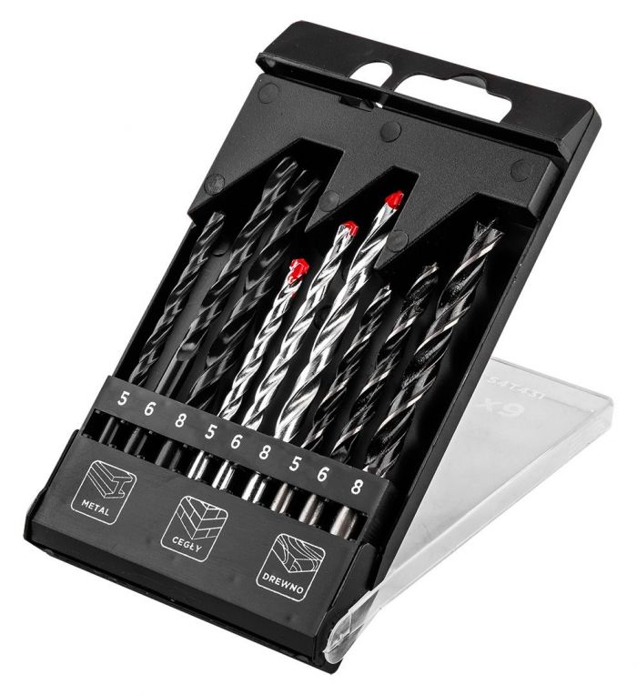 Набір свердл GRAPHITE по металу, цеглі: 5-6, 8, 9шт