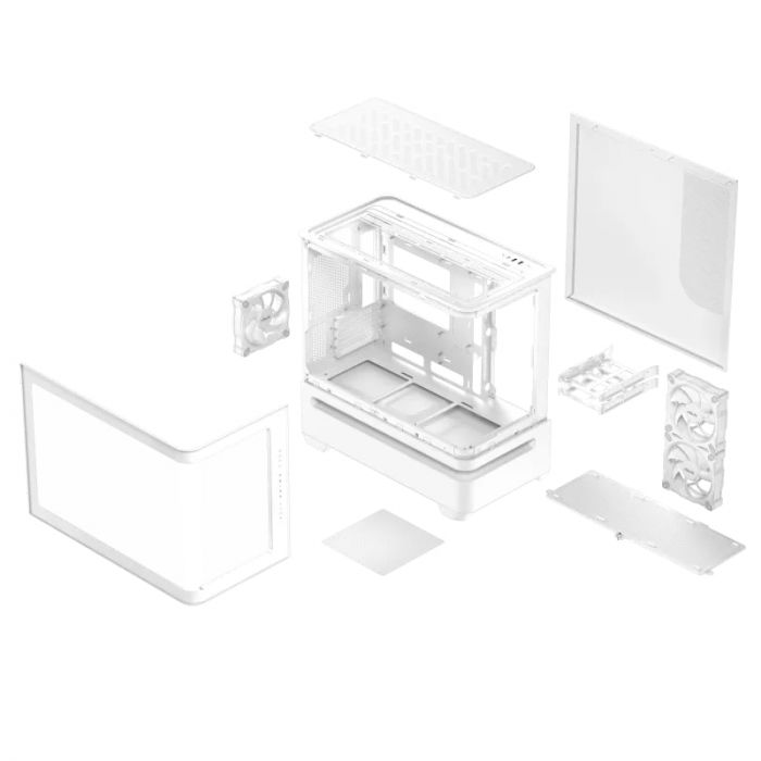 Корпус ASUS Prime AP202 Tempered Glas ARGB, без БЖ, 2xUSB3.2, 1xUSB Type-C, Tempered Glass side, mATX, білий 90DC00P3-B19000