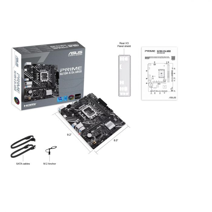 Материнcька плата ASUS PRIME H610M-K D4 ARGB s1700 H610 2xDDR4 M.2 HDMI D-Sub mATX ARGB