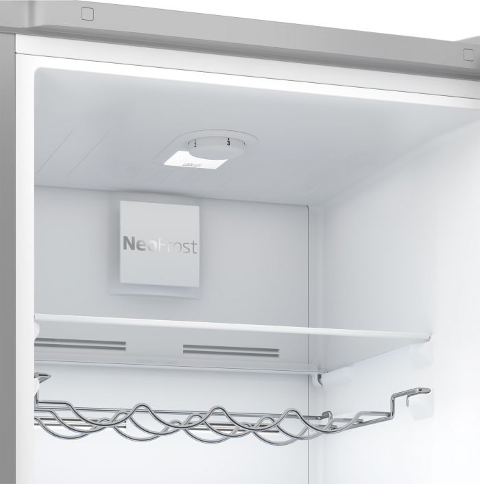 Холодильник Beko з нижн. мороз., 186x60x67, xолод.відд.-215л, мороз.відд.-109л, 2дв., E, NF, нержавіюча сталь