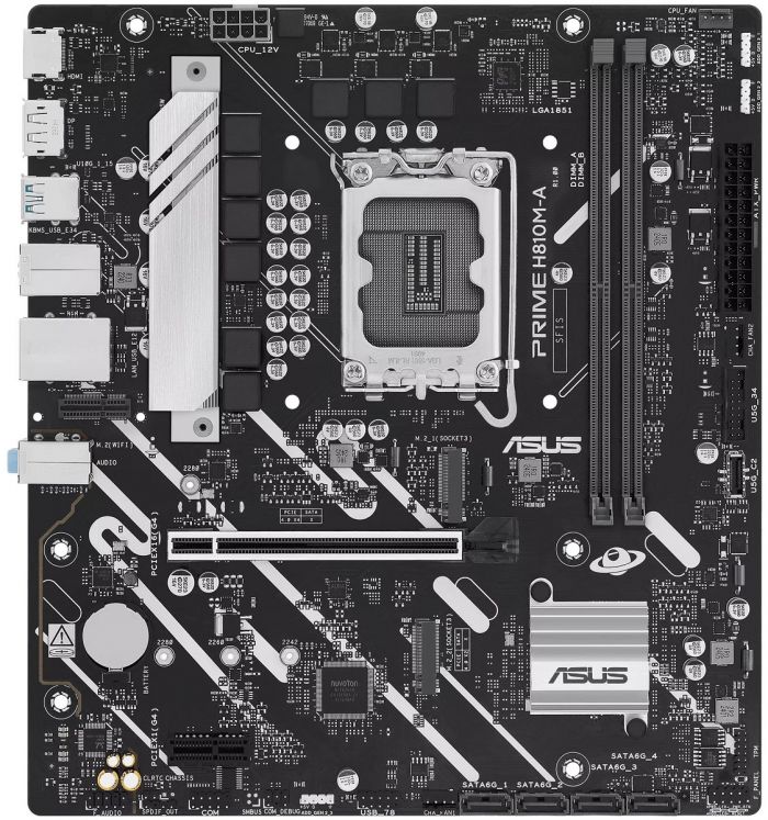 Материнcька плата ASUS PRIME H810M-A-CSM s1851 H810 2xDDR5 M.2 HDMI DP ATX