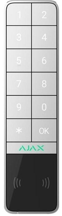 Бездротова зовнішня клавіатура Ajax KeyPad Outdoor Jeweller, біла