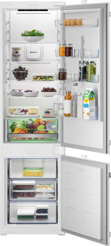 Холодильник Beko вбудований з нижн. мороз., 194x54x55, xолод.відд.-224л, мороз.відд.-76л, 2дв., D, NF, HarvestFresh, білий