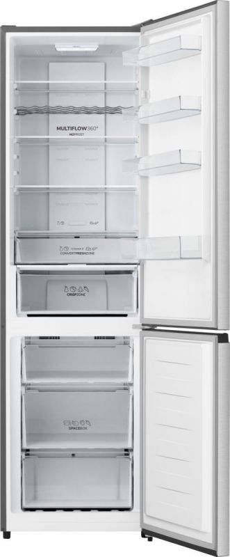 Холодильник з нижн. мороз. камерою Gorenje, 200х60х60см, 2 двері, 238(98)л, А+, NF+, Зона св-ті, Зовн. Дисп, сірий