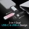 Портативний SSD Transcend 2TB USB 3.1 Gen 2 Type-A + Type-C ESD310 Чорний