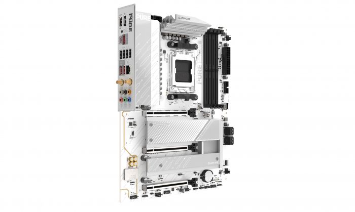 Материнcька плата SAPPHIRE PURE B850A WIFI7 sAM5 B850 4xDDR5 M.2 HDMI DP WiFi BT ATX білий