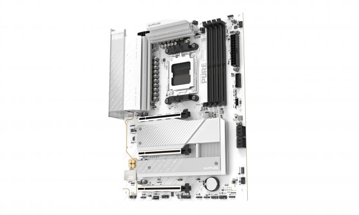 Материнcька плата SAPPHIRE PURE B850A WIFI7 sAM5 B850 4xDDR5 M.2 HDMI DP WiFi BT ATX білий