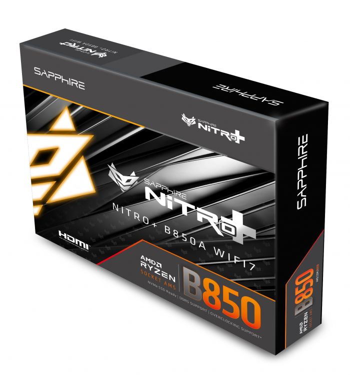 Материнcька плата SAPPHIRE NITRO+ B850A WIFI7 sAM5 B850 4xDDR5 M.2 HDMI DP WiFi BT ATX