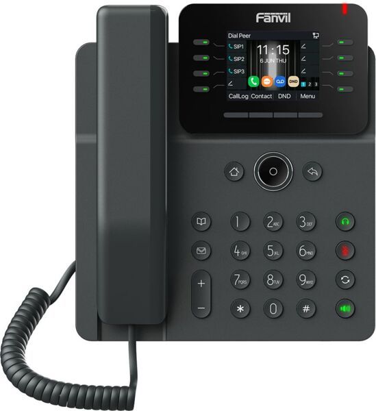 Телефон IP Fanvil V62G-Black 2xGE LAN, 12 SIP ліній, 21 DSS клавіш, VPN, SW Linux, PoE, 2.8" кольоровий дисплей, чорний