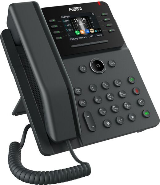 Телефон IP Fanvil V62G-Black 2xGE LAN, 12 SIP ліній, 21 DSS клавіш, VPN, SW Linux, PoE, 2.8" кольоровий дисплей, чорний