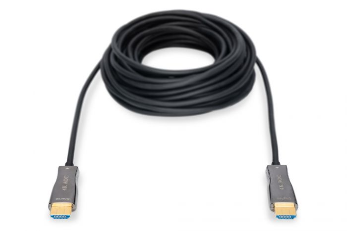 Кабель DIGITUS HDMI UHD 4K, AOC hybrid-fiber, type A M/M, 10м, чорний