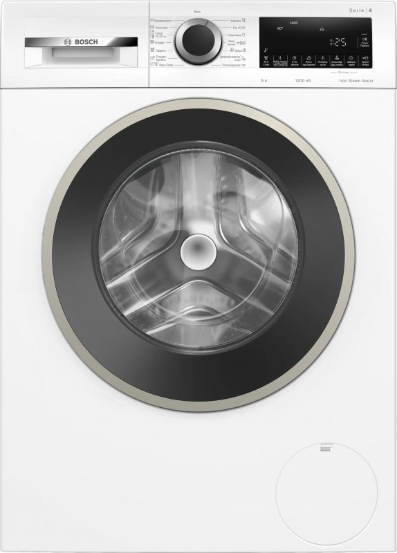 Пральна машина Bosch фронтальна, 9кг, 1400, A, 59см, дисплей, білий