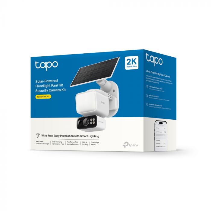 Комплект розумної бездротової камери TP-LINK TAPO C615F KIT 2K QHD та сонячної панелі
