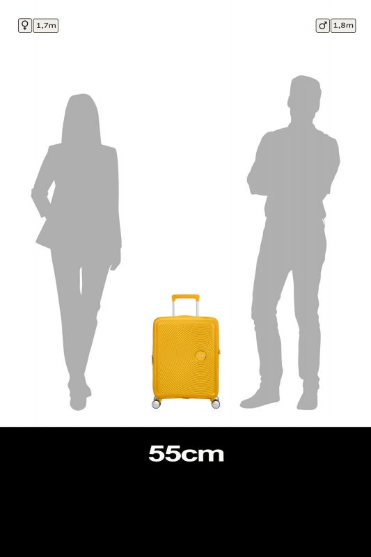 Валіза American Tourister, Soundbox, поліпропілен, мала, 55см, 35.5/41л, TSA, 4 колеса, EXP, жовтий