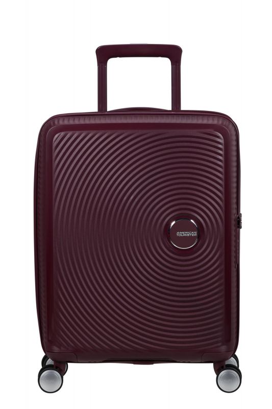 Валіза American Tourister, Soundbox, поліпропілен, мала, 55см, 35.5/41л, TSA, 4 колеса, EXP, 	бордовий
