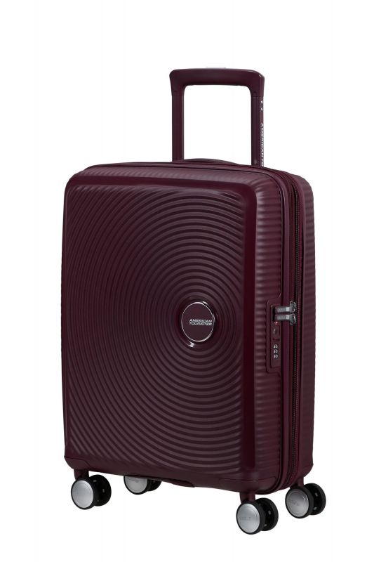 Валіза American Tourister, Soundbox, поліпропілен, мала, 55см, 35.5/41л, TSA, 4 колеса, EXP, 	бордовий