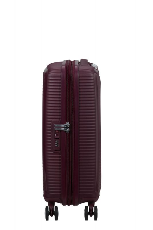 Валіза American Tourister, Soundbox, поліпропілен, мала, 55см, 35.5/41л, TSA, 4 колеса, EXP, 	бордовий