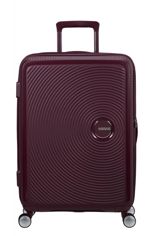 Валіза American Tourister, Soundbox, поліпропілен, середня, 67см, 71.5/81л, TSA, 4 колеса, EXP, бордовий