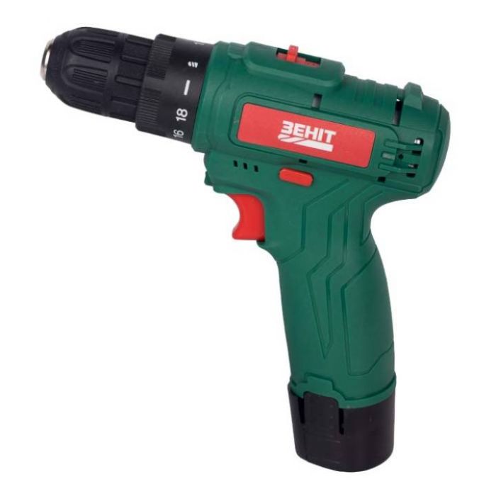 Шурупокрут-дриль акумуляторний Зеніт ЗША-12/15 S2 12В 2х1.5А·год 18Нм 350·1350об/хв 1кг кейс