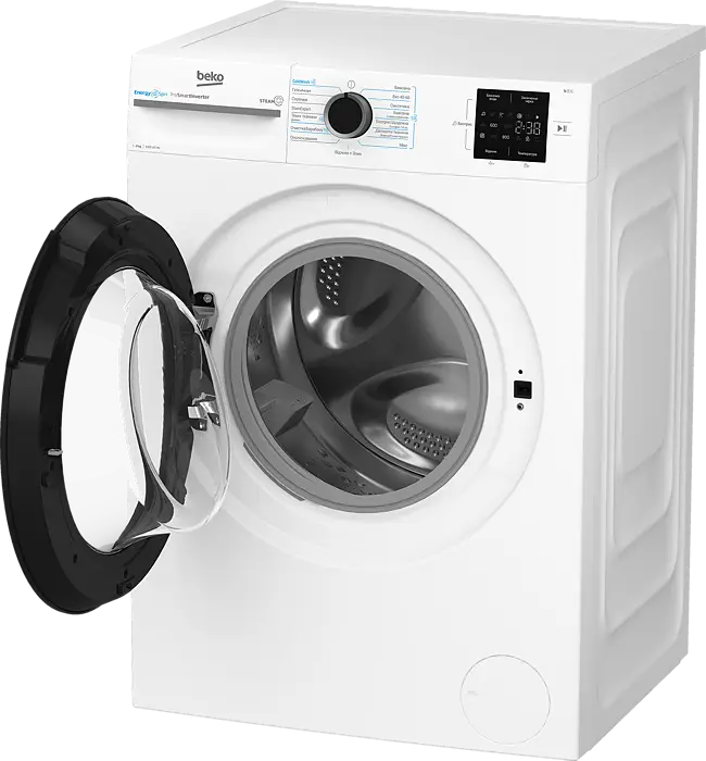 Пральна машина Beko фронтальна, 8кг, 1000, A, 55см, дисплей, інвертор, пара, білий