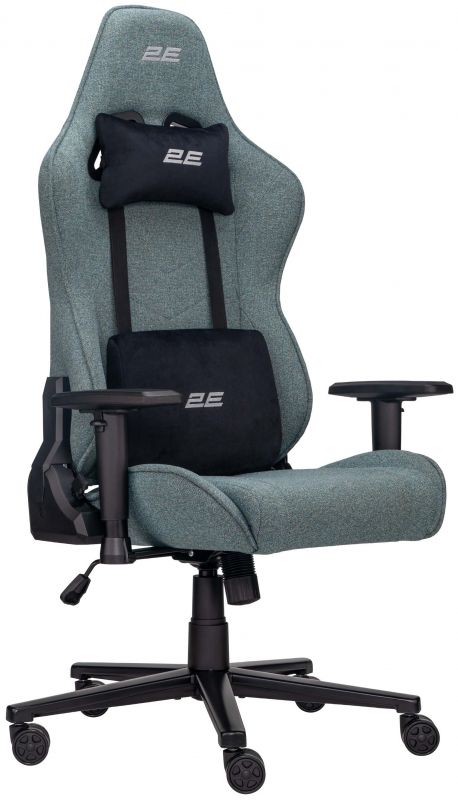 Крісло 2E GAMING BUSHIDO Lite, тканина, 2D-Armrests, зелений темний