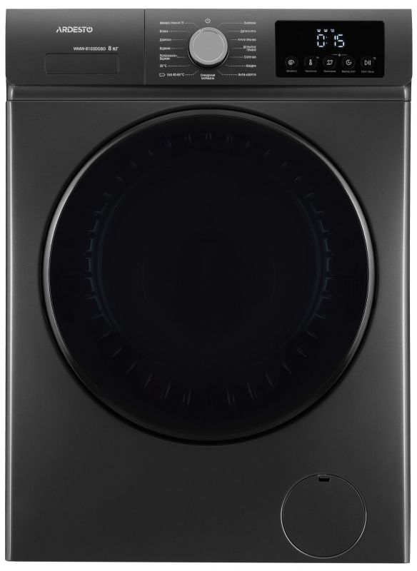 Пральна машина ARDESTO фронтальна Black Mars, 8кг, 1200, А, 55.5см, дисплей, пара, інвертор, сірий
