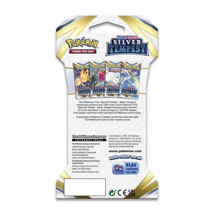 Колекційна карткова гра Pokemon: Silver Tempest Sleeved, бустер пак (1 шт)