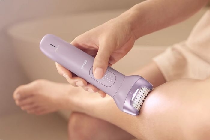 Епілятор Philips Series 9000 дисковий, аккумул., пінцет.-32, волог.+сух., насадок-6, футляр, фіолетовий