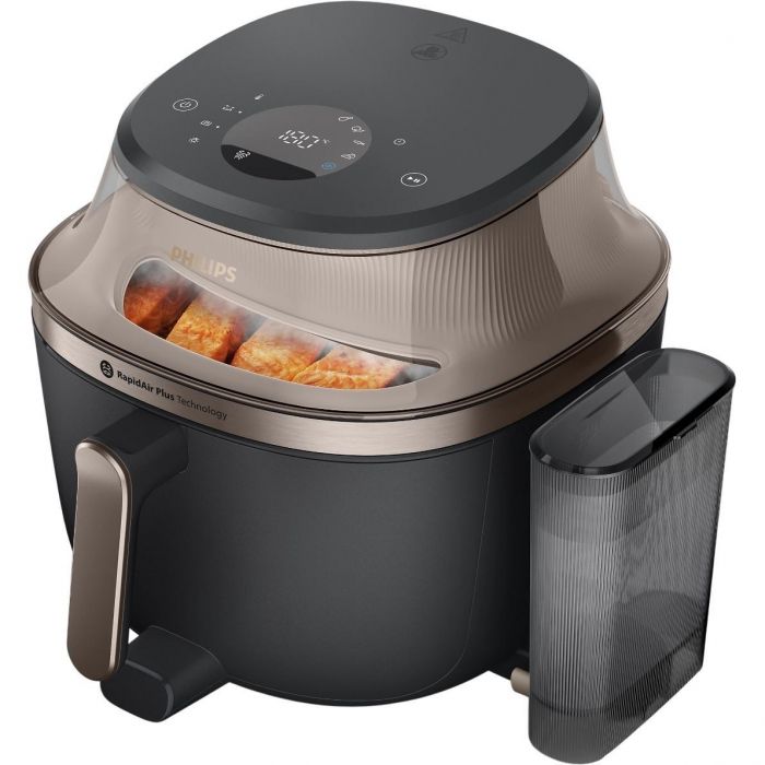 Мультипіч Philips Series 5000 OVI SteamFry 2000Вт, чаша-7.2л, сенсорне управл., 12 авто. програм, аксесуари, пластик, чорний