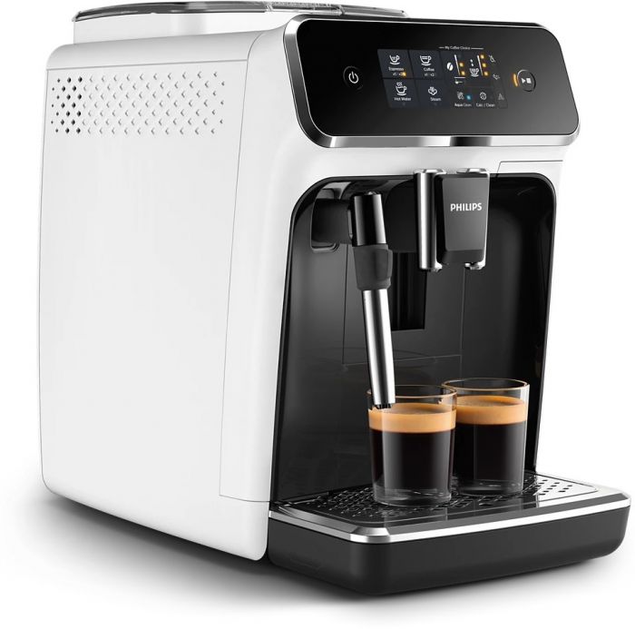 Кавомашина Philips Series 2300, 1.8л, зерно+мелена, дисплей, авторецептів -2, білий