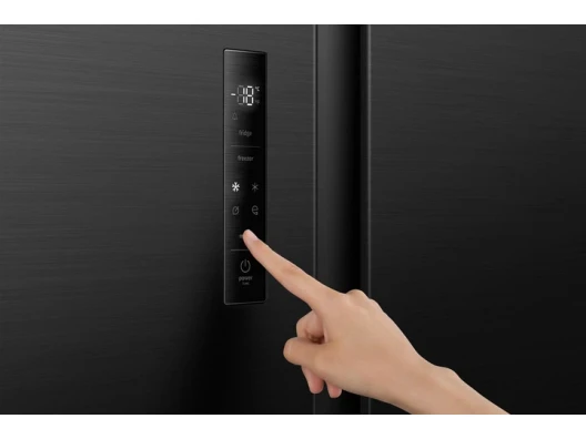Холодильник SBS Gorenje, 179х62х92см, 2 двері, 345(186)л, А+, NF+, Інв., Зона св-ті, Зовн. Диспл, чорний