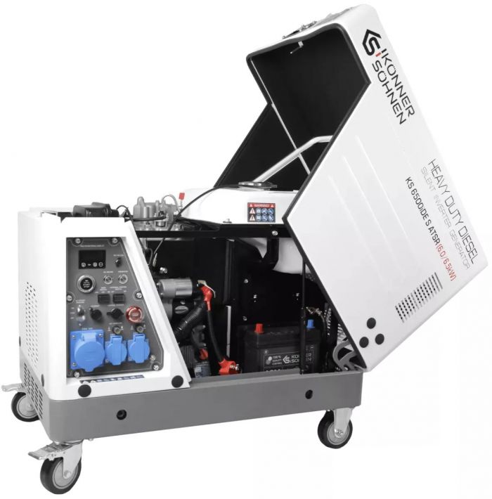 Генератор дизельний інверторний Konner&Sohnen KS 6500iDE S ATSR у шумозахисному кожусі 230В, 6.0-6.5кВт, електростартер, 119кг