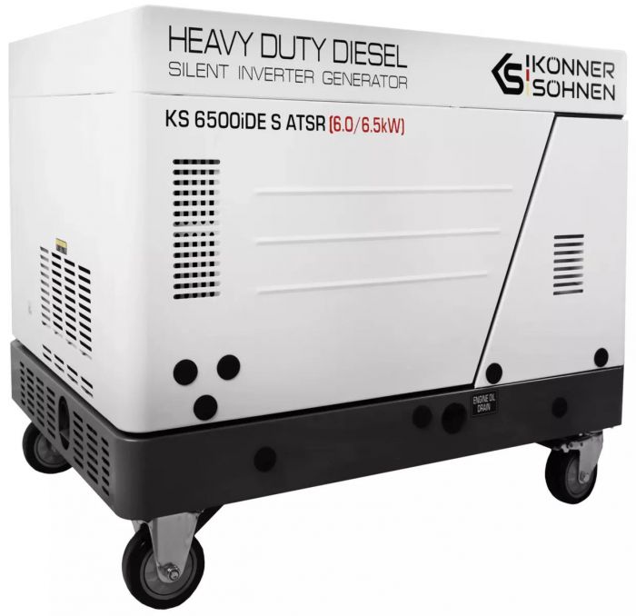 Генератор дизельний інверторний Konner&Sohnen KS 6500iDE S ATSR у шумозахисному кожусі 230В, 6.0-6.5кВт, електростартер, 119кг