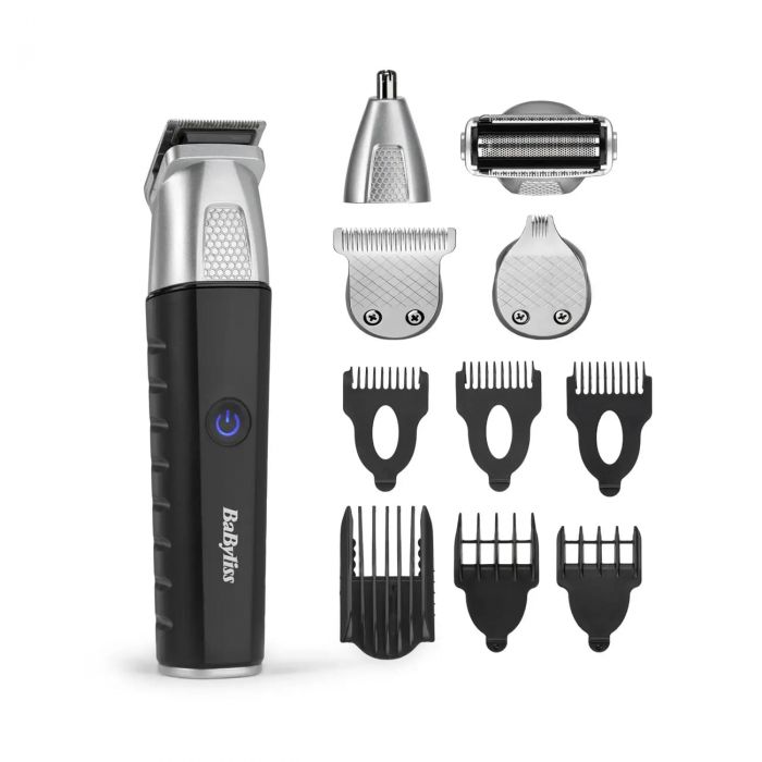 Набір для стрижки Babyliss Lithium Power, для бороди, вусів, голови, носа і тіла, акум., вібраційний мотор, насадок-10, сталь, чорний