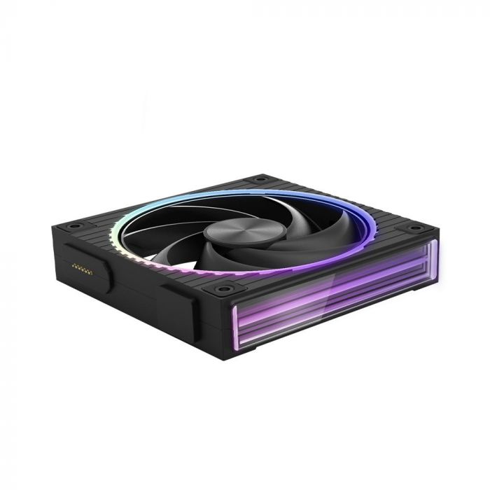 Корпусний вентилятор Zalman ZM-DF120R  ARGB,  120мм, 800-2300rpm, 4pin, PWM, 3pin+5VARGB, 34,5dBa, POGO pin, Magnetic,  Reversed, чорний