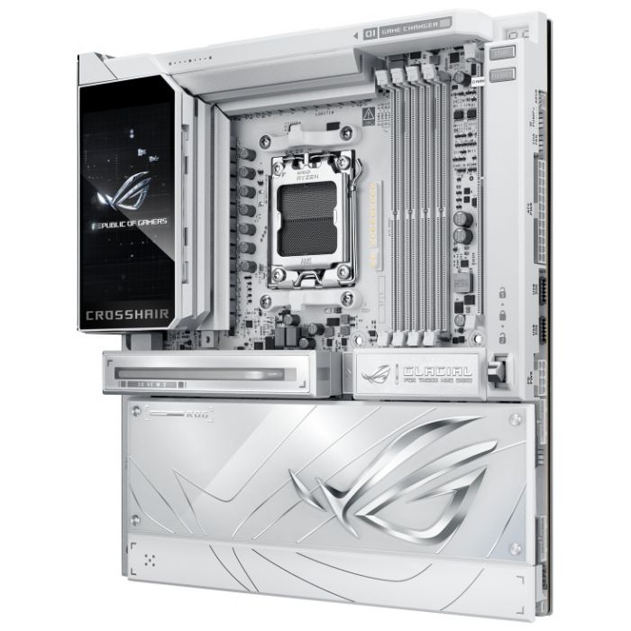 Материнcька плата ASUS ROG CROSSHAIR X870E GLACIAL sAM5 X870E 4xDDR5 M.2 USB Type-C Wi-Fi BT E-ATX білий