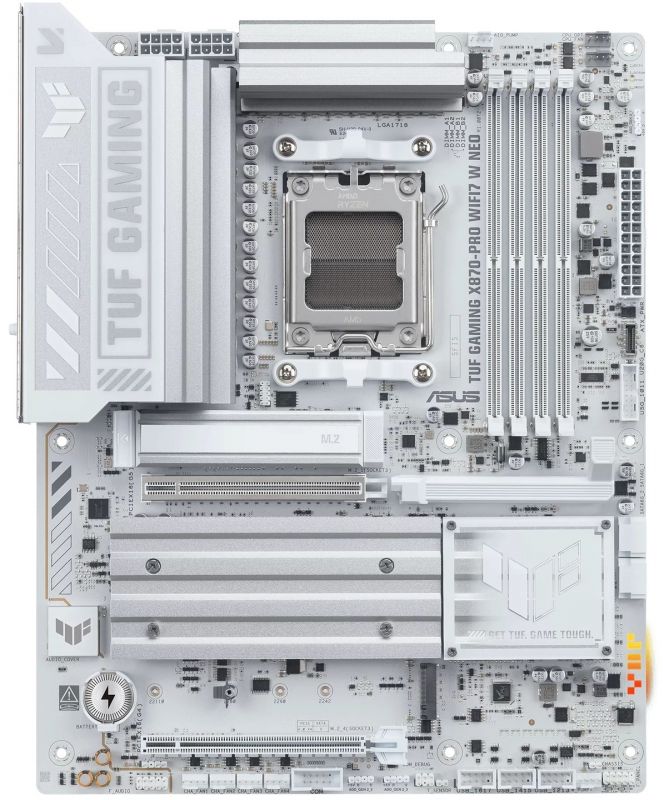 Материнcька плата ASUS TUF GAMING X870-PRO WIFI7 W NEO sAM5 X870 4xDDR5 M.2 HDMI USB Type-C Wi-Fi BT ATX білий