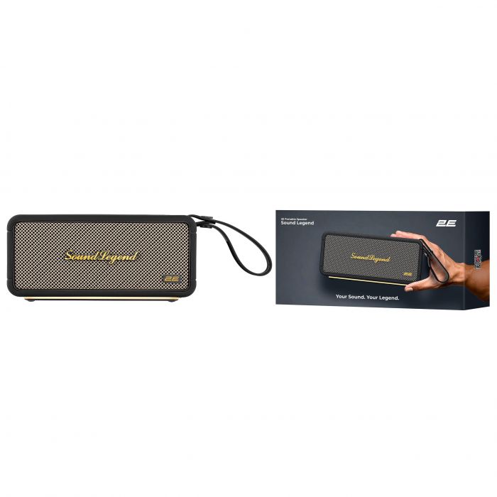 Портативна акустична система 2E SoundLegend 80Вт, BT 5.3, TWS, FLAC, MP3, WAV, EQ, PowerBank, IPX6, RGB, Чорний