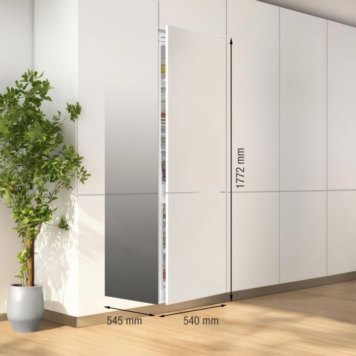Холодильник Gorenje вбудований з нижн. мороз., 177x54x55см, 2 двері,244(68)л, А+, NF+, Зона св-ті, Диспл, Wi-Fi, Біли