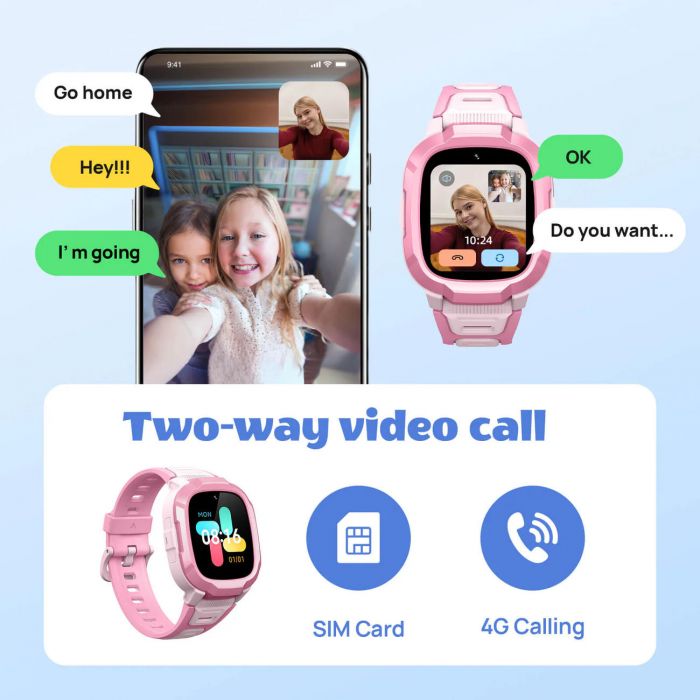 Дитячий годинник-телефон Mibro P6, 1.4", 240x280, GPS, 2MP, 900мА·год, 2АТM, сірий
