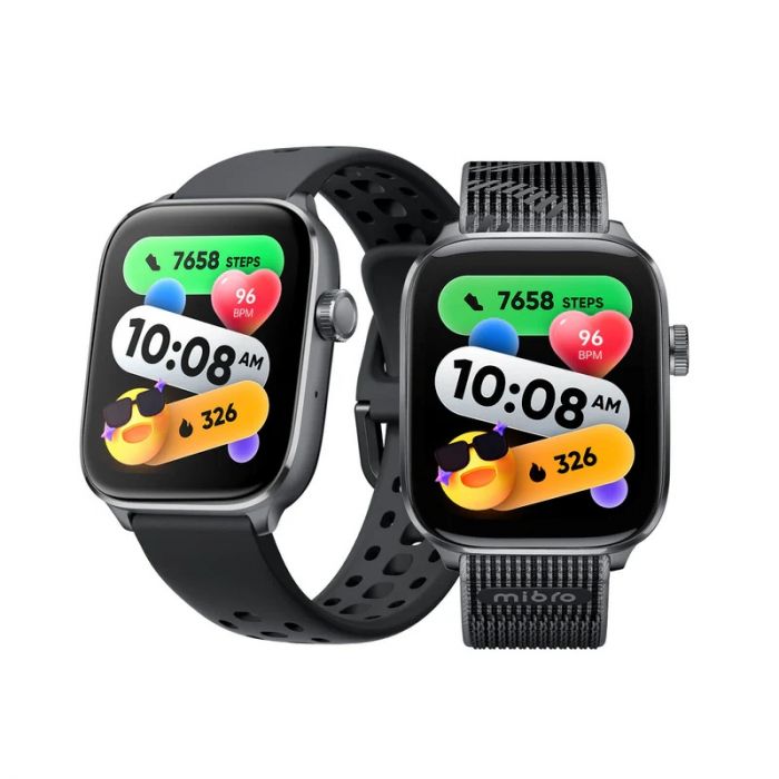 Смарт-годинник Mibro Fit 44мм, 1.75", 390x450, AMOLED, BT 5.3, GPS, 5 ATM, чорний
