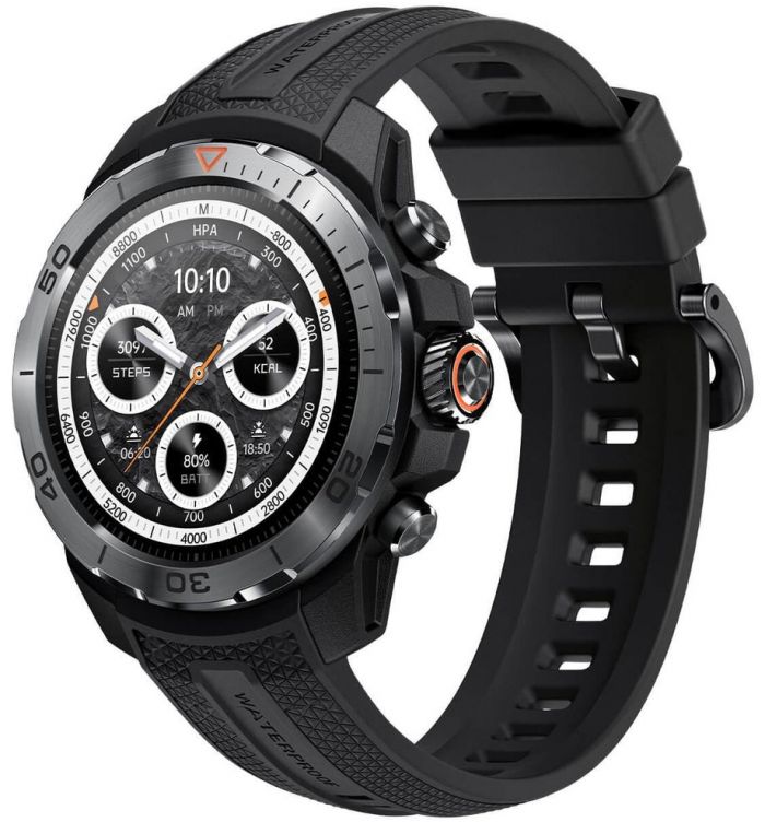 Смарт-годинник Mibro GS Explorer 48мм, 1.32", 466x466, AMOLED, BT 5.3, Dual-band GPS, 10 ATM, чорний обсидіан